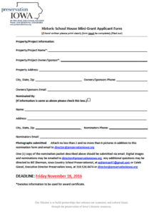 Click here do DOWNLOAD the mini grant application form. See below for application instructions.