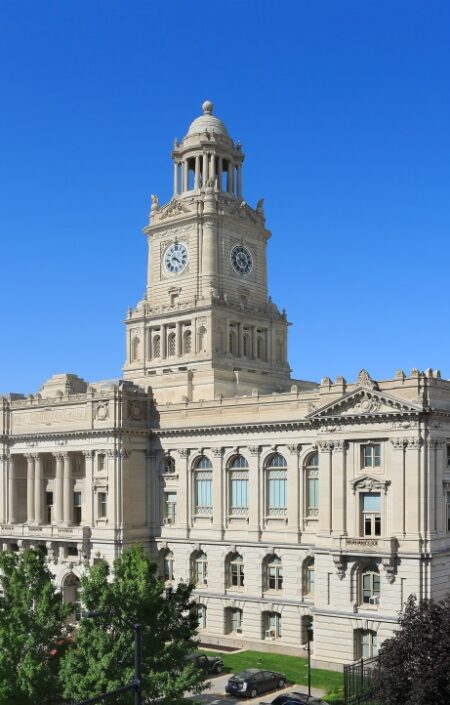 Polk County Courthouse Exterior 2016 Preservation at its Best, Public Building: Polk County Courthouse. Exterior aerial view.