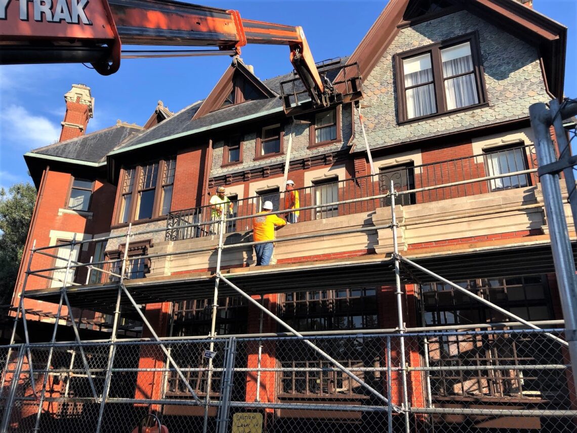 Brucemore Mansion Restoration Phase I - Porch Roof Railing Removal