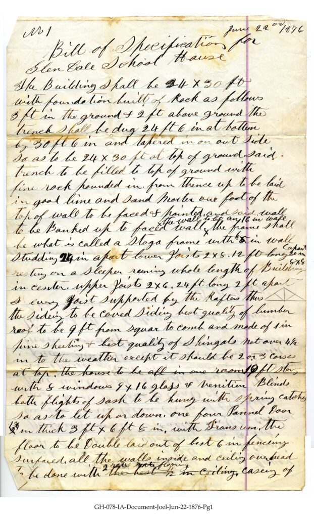 Rural Schools of Henry County Glendale School Specs